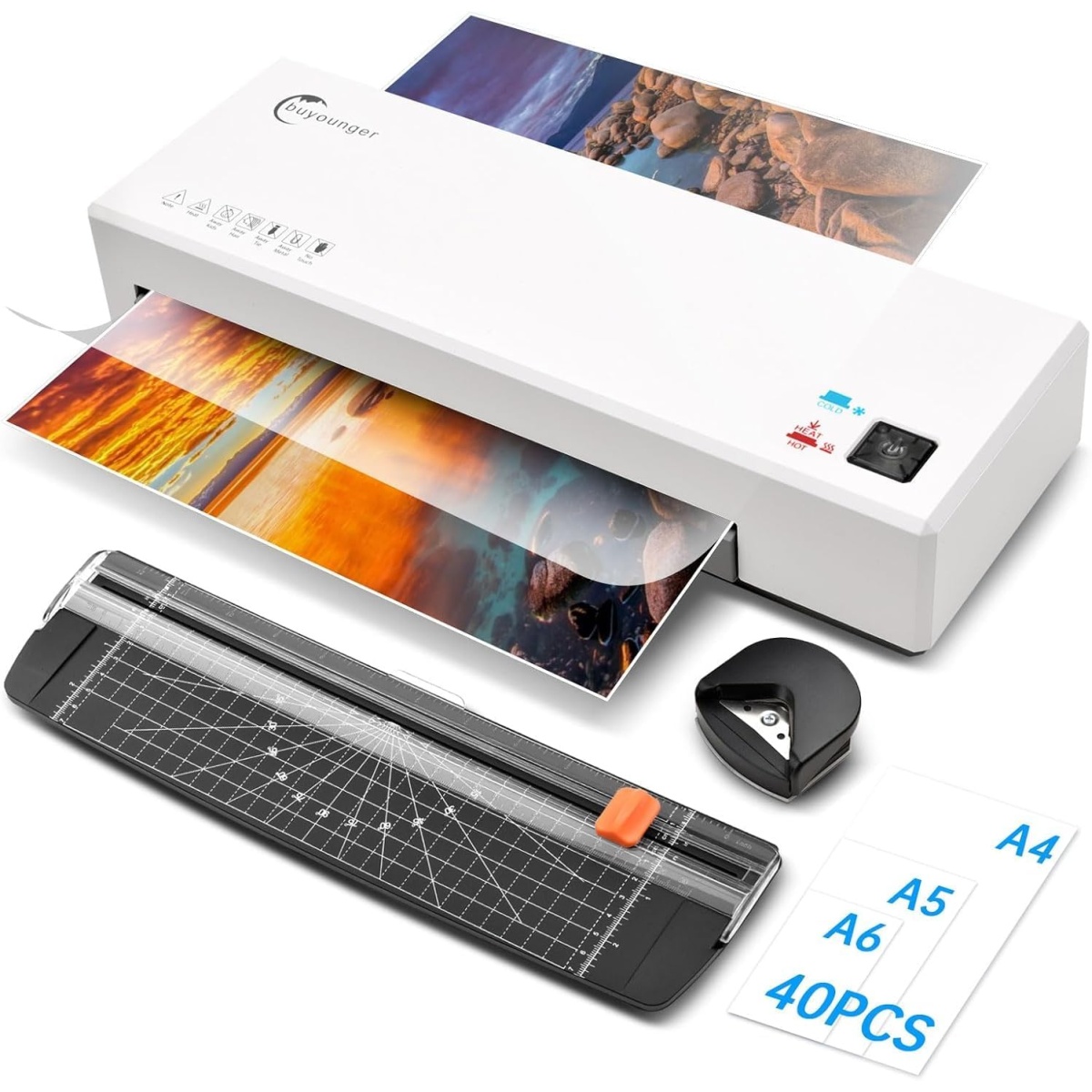 Buyounger Laminator with Paper Trimmer & Corner Rounder SL266